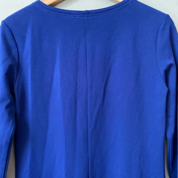 Persifor Women's XS 3/4 Sleeve Solid Tyler V-Neck Sheath Shift Knit Dress Blue - Picture 13 of 16